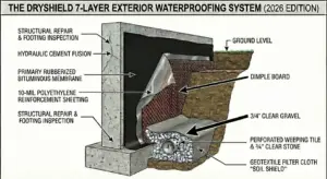 Dryshield Layer Exterior Waterproofing System Diagram Jpg