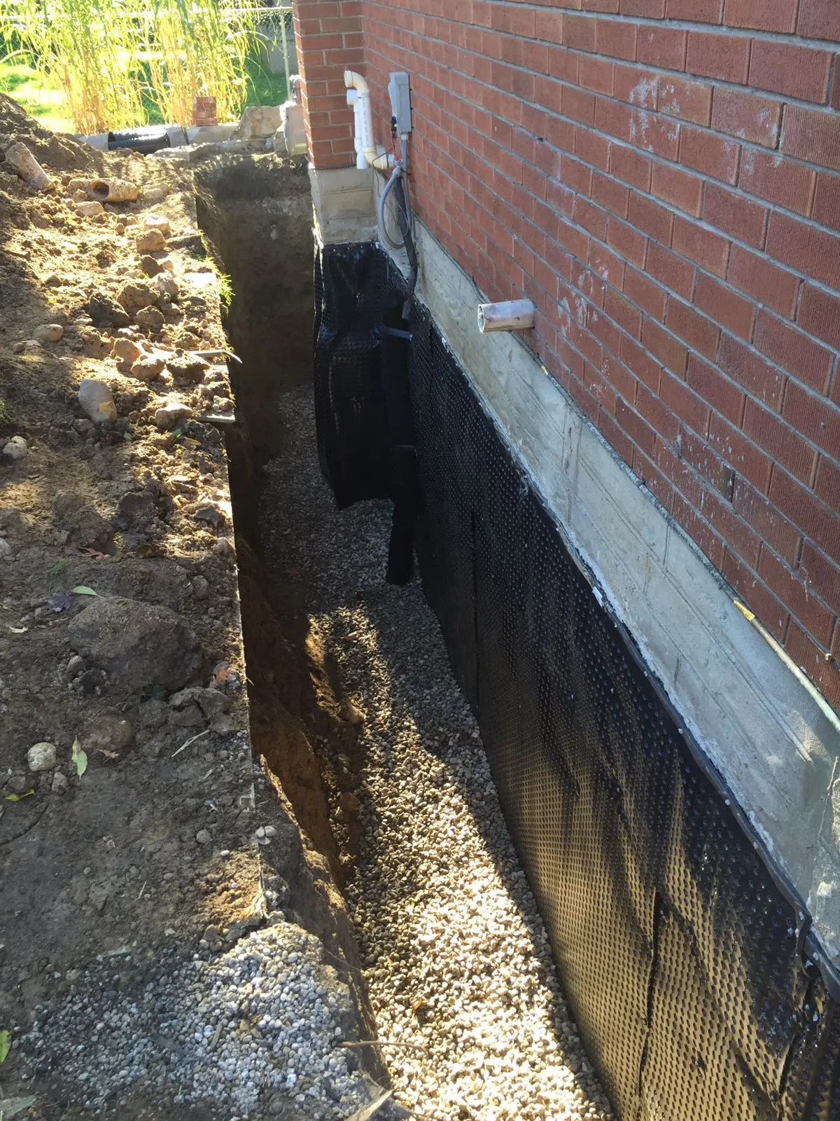 Exterior perimeter waterproofing excavation in Ontario
